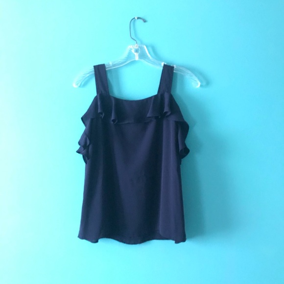 Banana Republic Navy Ruffle Tank Top - Picture 3 of 4